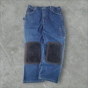 JD American Workwear Jeans Mens 40x32 Blue Y2K Baggy Knee Patch Suede Welder